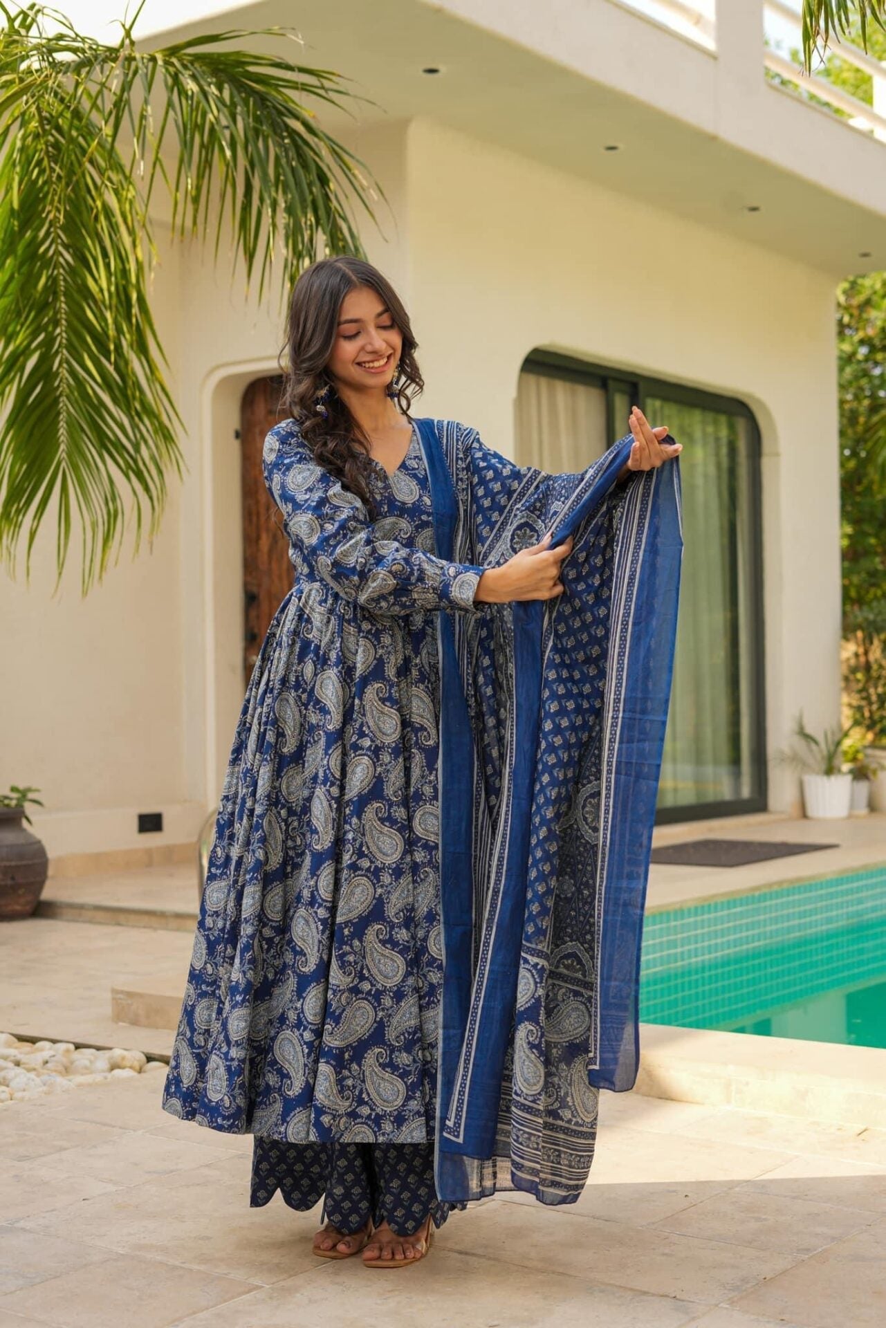 Dewy blue cotton suit set