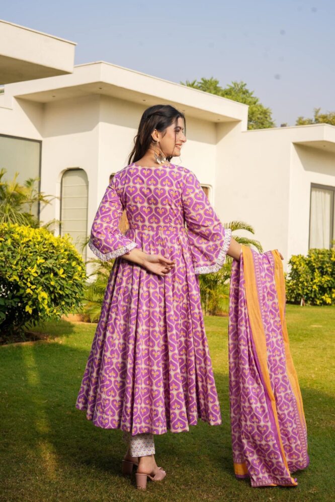 Zoya cotton angrakha suit set