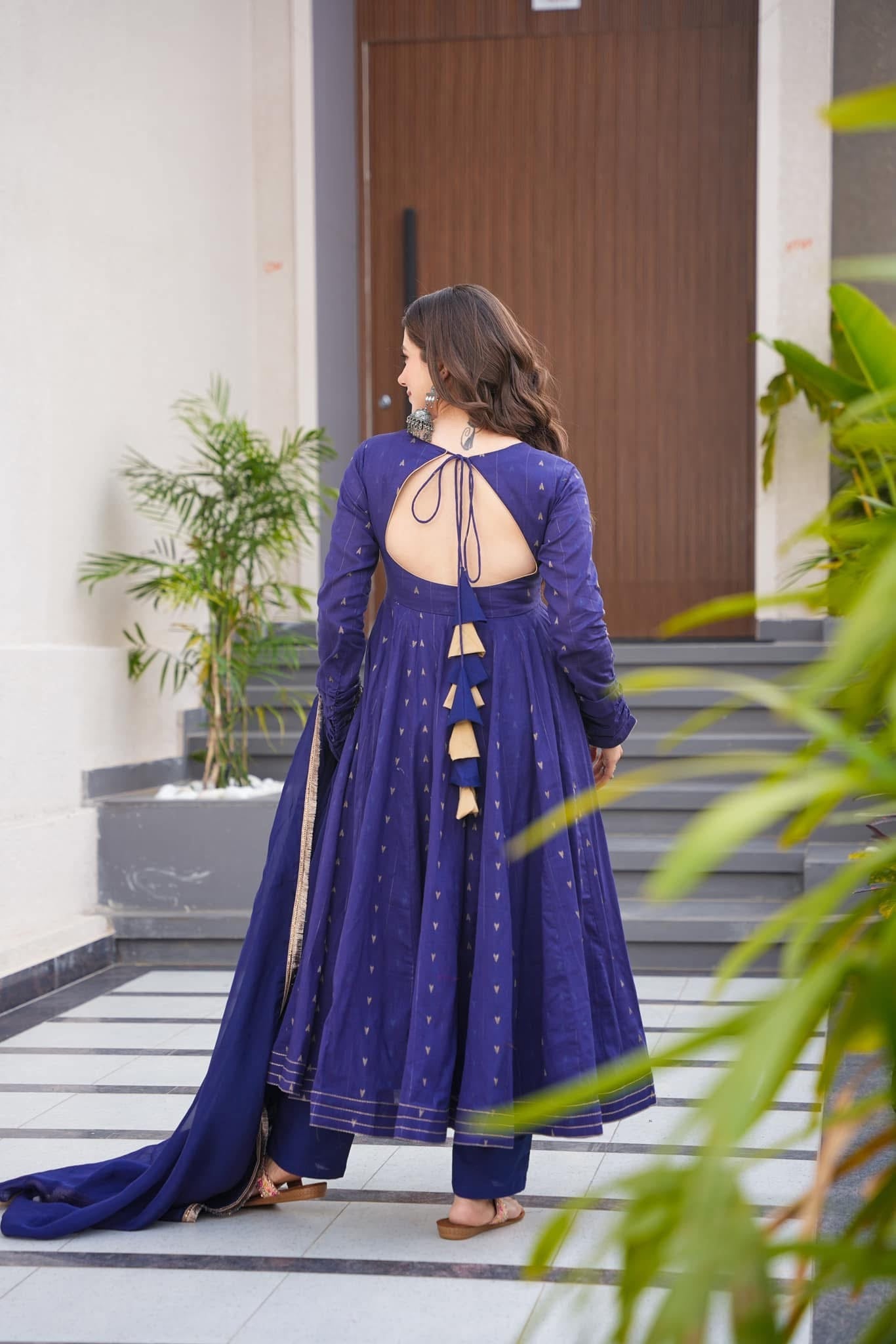 Khushi blue cotton suit set