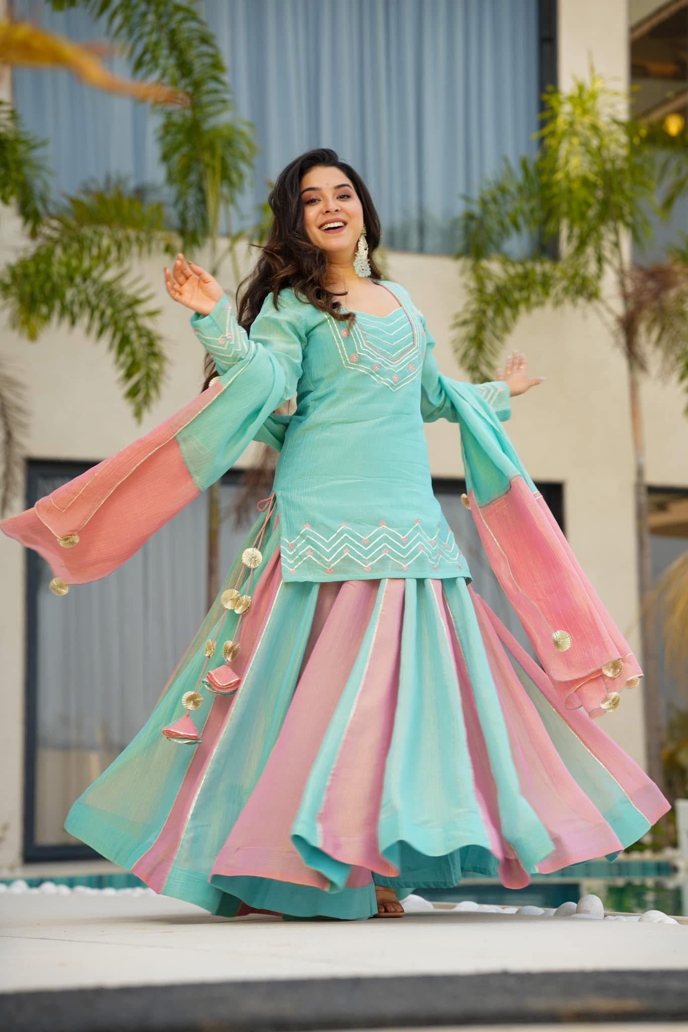 Cloudy Marshmallow cosmos kurta palazzo set