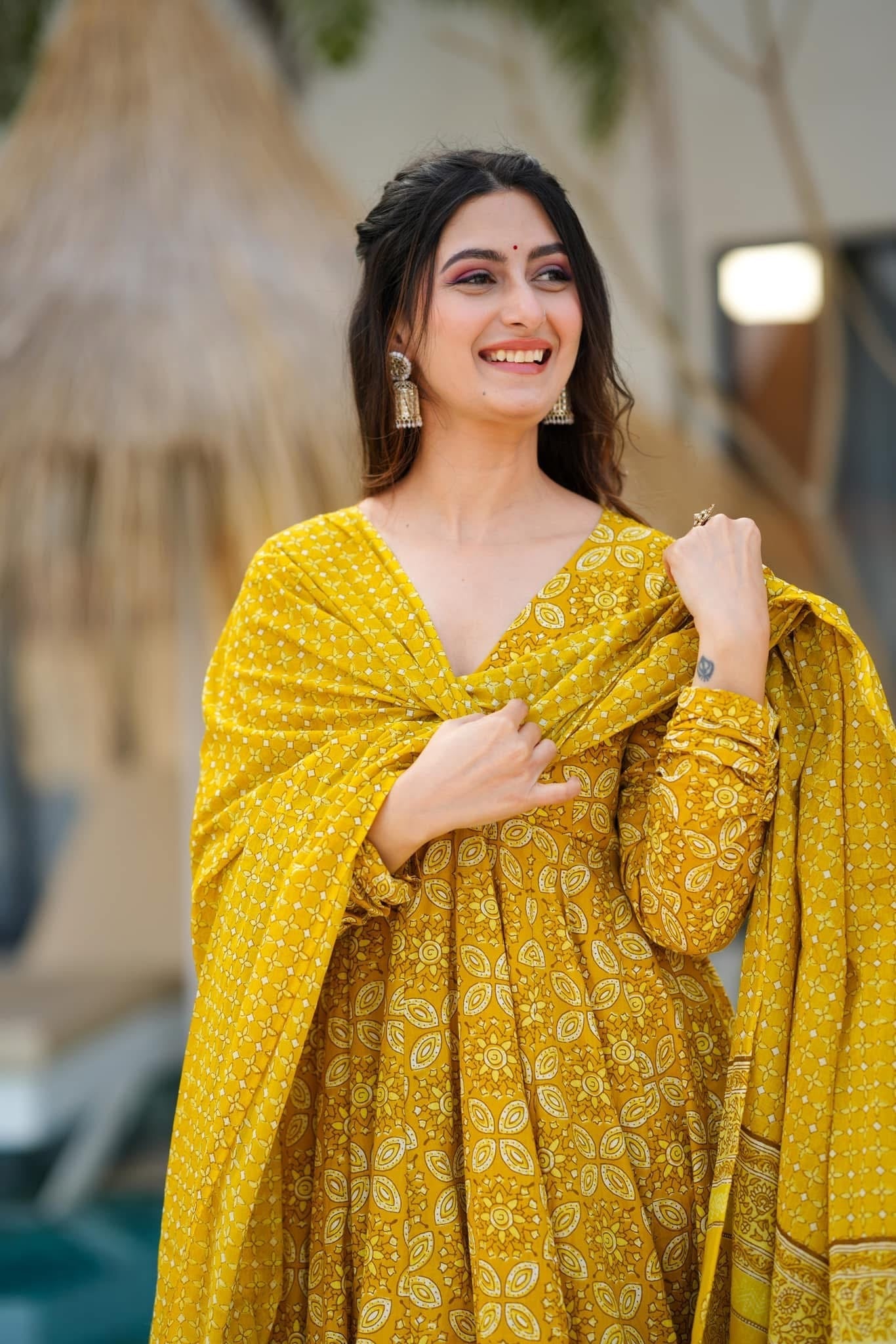 Vastra yellow cotton suit set