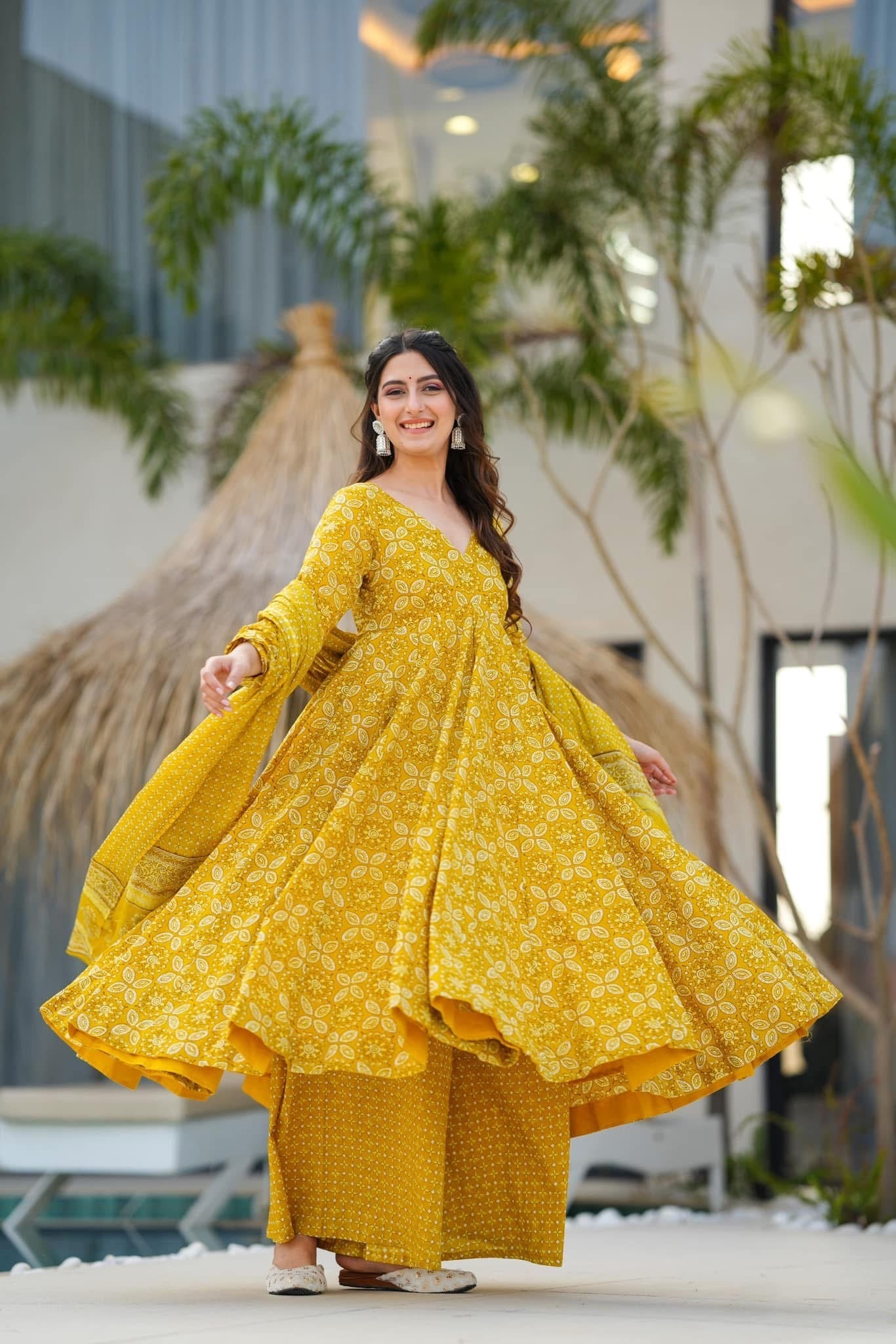 Vastra yellow cotton suit set