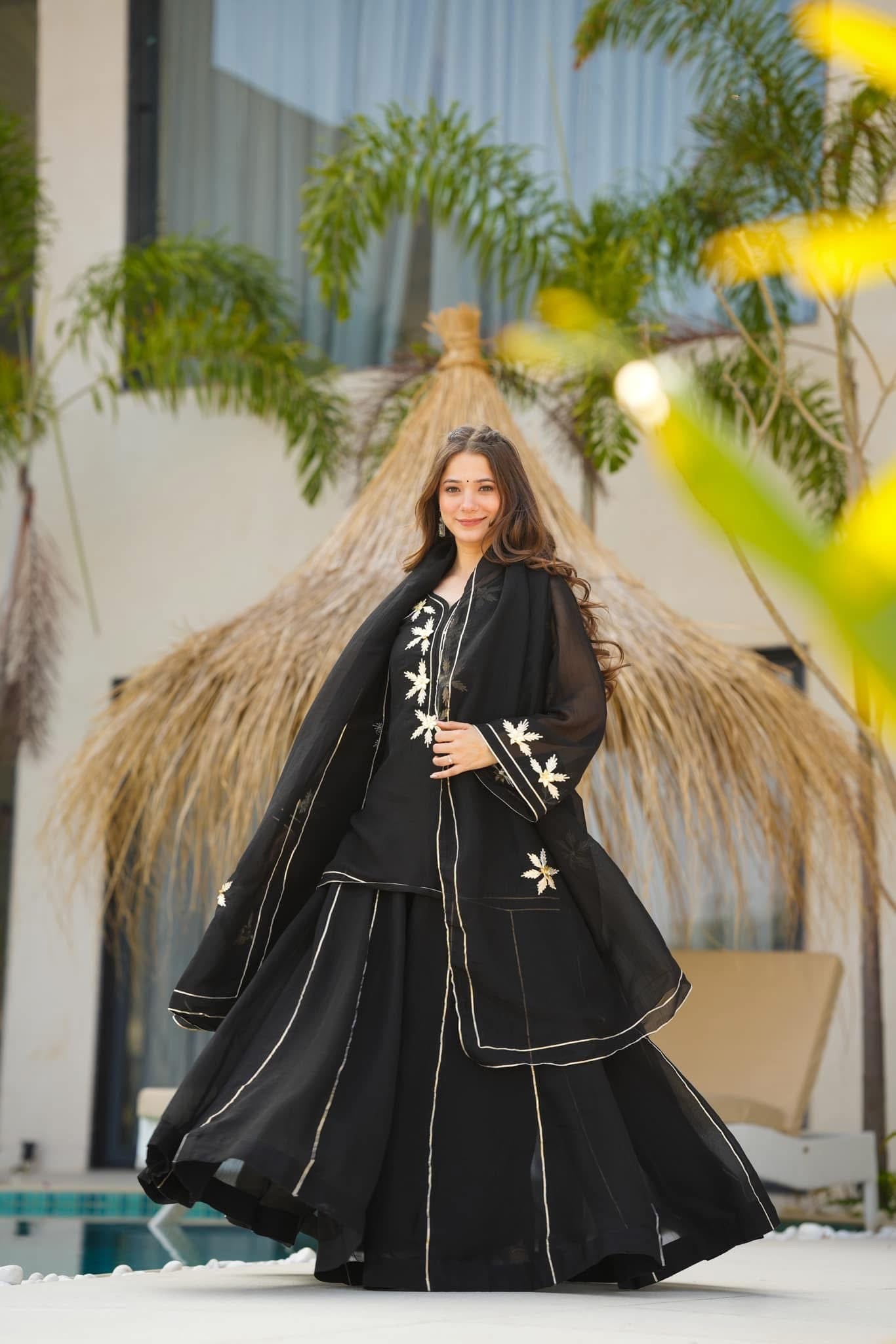 Heavenly Black kurta palazzo set