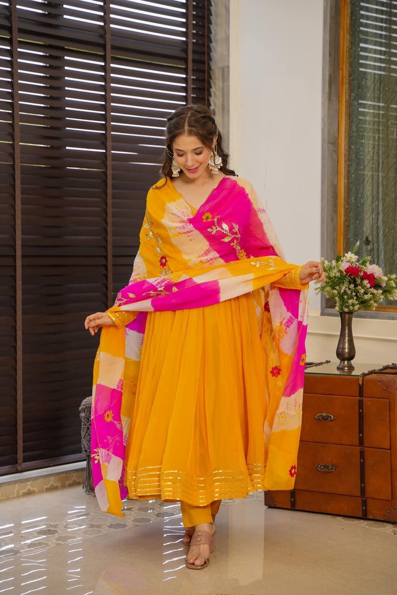 Radiance Yellow organza suit set