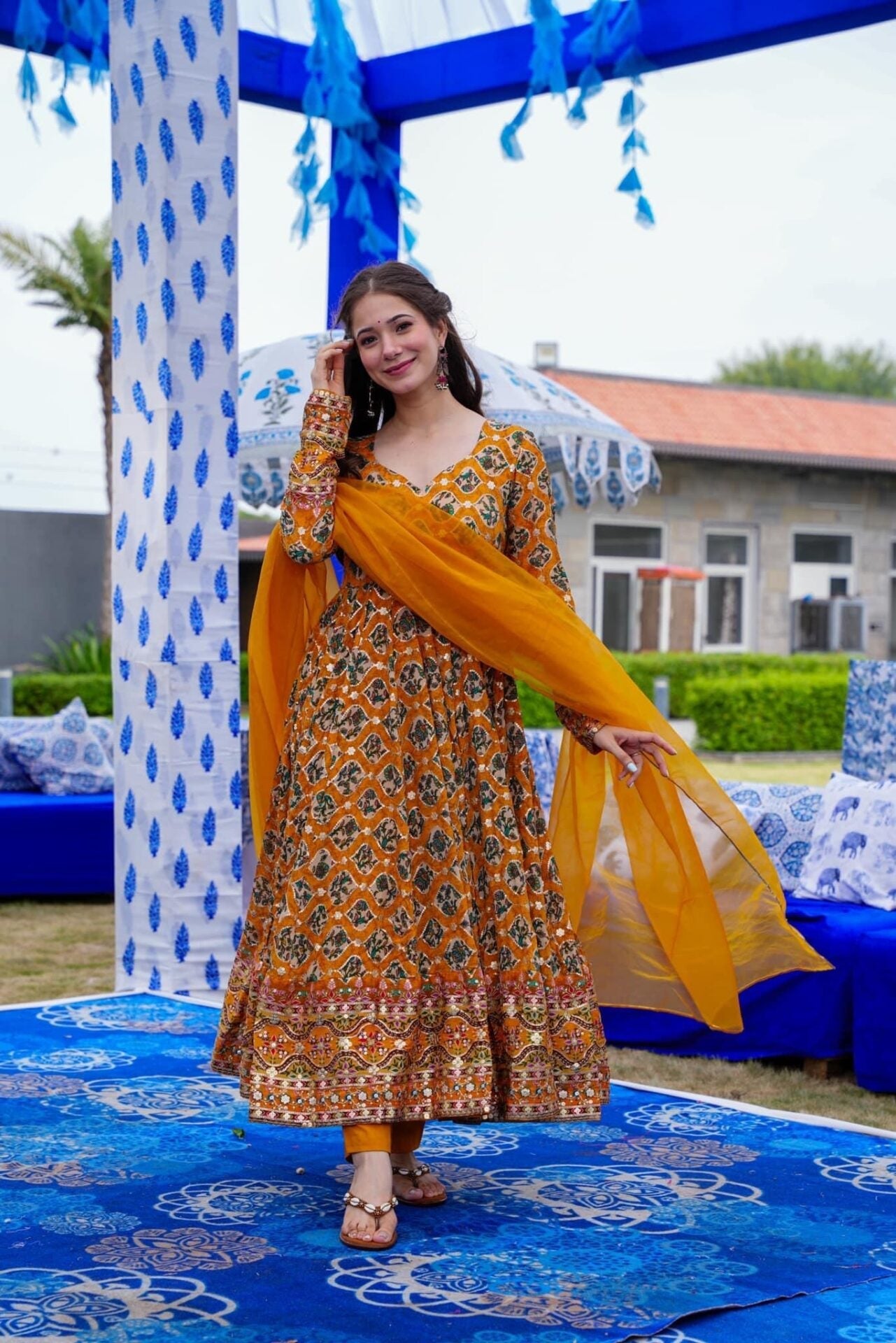 Sana heavy embroidered suit set