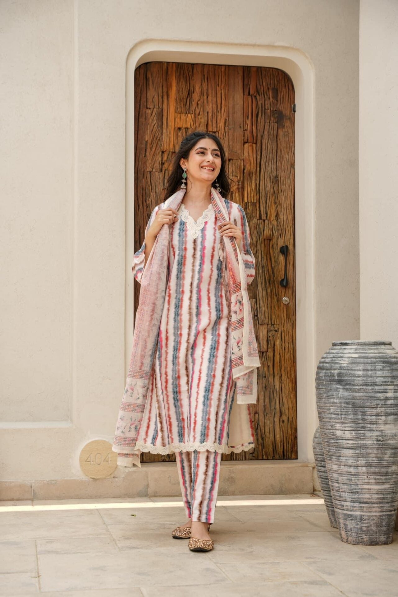 Ivory cotton kurta set