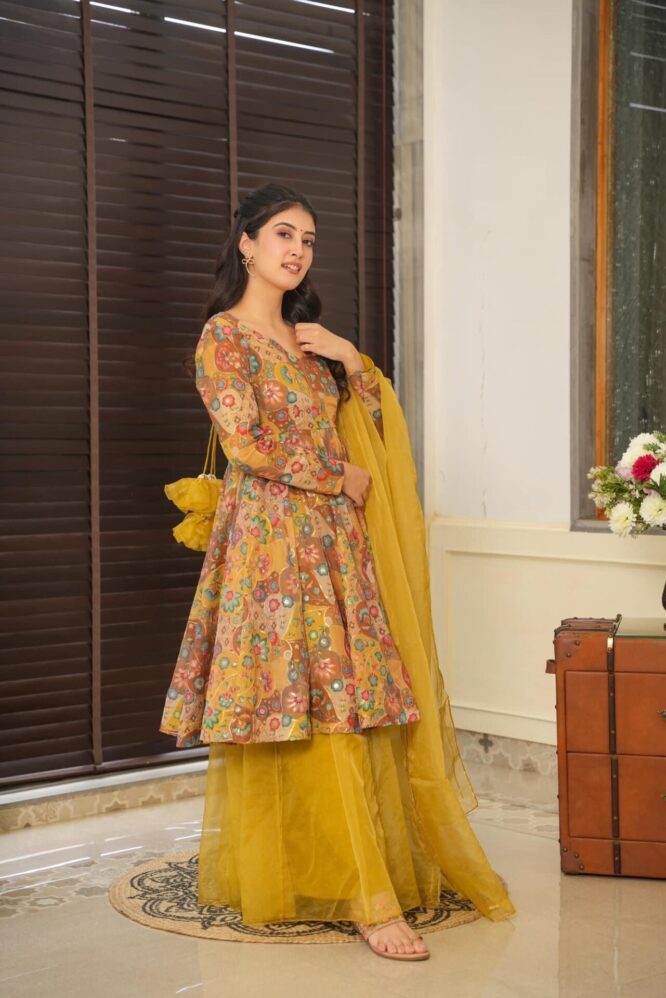 angelic embroidered kurta-palazzo set